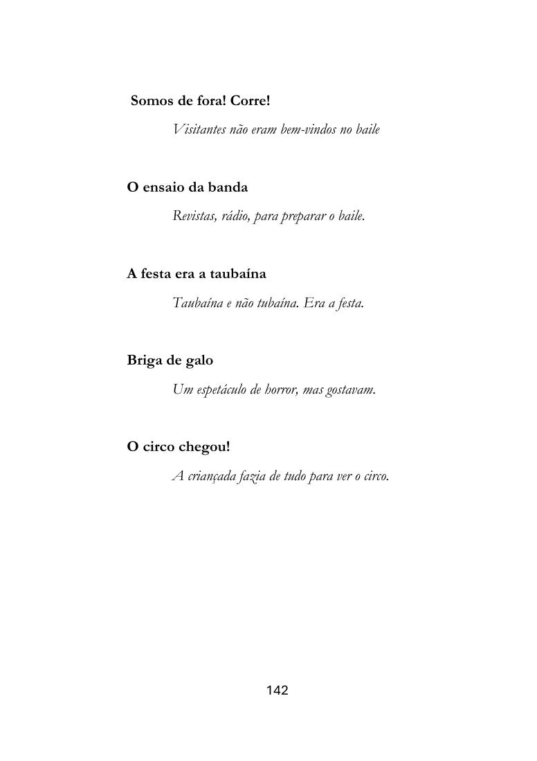 Segunda página de É festa!: miniíndice